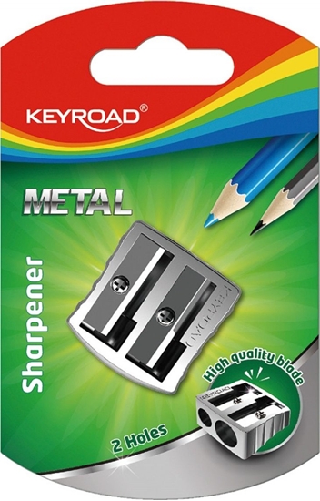 Изображение Keyroad Temperówka KEYROAD, aluminiowa, podwójna, srebrna