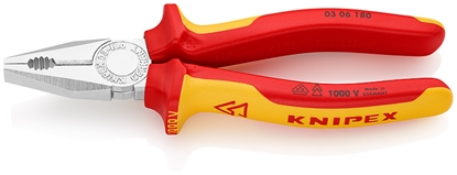 Attēls no KNIPEX Combination Pliers chrome plated, insulated 180 mm