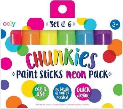 Picture of Kolorowe Baloniki Farby w kredce Chunkies Paint Sticks Neon 6szt
