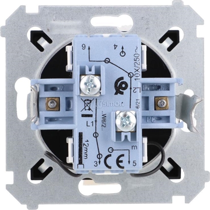 Изображение Kontakt-Simon Simon 54 Łącznik schodowy podwójny z podświetleniem (moduł) 10AX 250V zaciski śrubowe czarny mat DW6/2L.01/49