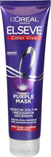 Изображение L’Oreal Paris Elseve Color-Vive Purple Maska do włosów przeciw żółtym i miedzianym odcieniom 150ml