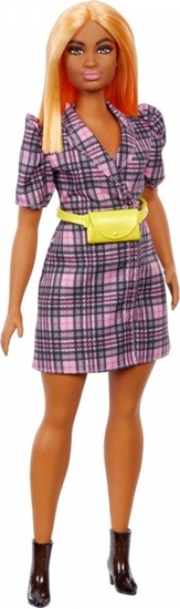 Изображение Lalka Barbie Mattel Fashionistas Modna przyjaciółka - Sukienka w kratę (FBR37/GRB53)