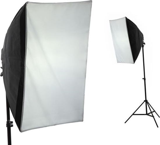 Изображение Lampa studyjna IShoot ZESTAW SOFTBOX 50x70cm + STATYW 220cm + ŻARÓWKA 65W = 325W