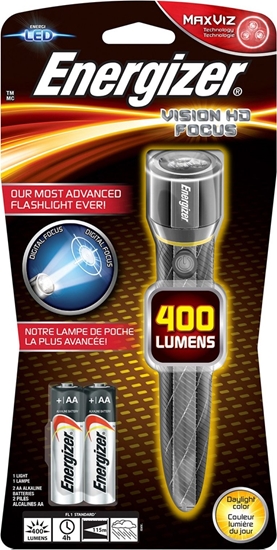 Изображение Latarka Energizer Latarka ENERGIZER Metal Vision Focus HD + 2szt. baterii AA, srebrna