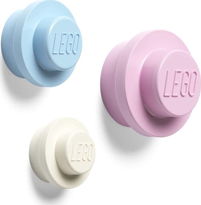 Picture of LEGO Lego Wall Hangers Set Of 3 Mix - Light Blue, Light Pink, White