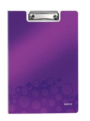 Picture of Leitz WOW Clipfolder with cover clipboard A4 Metal, Polyfoam Purple