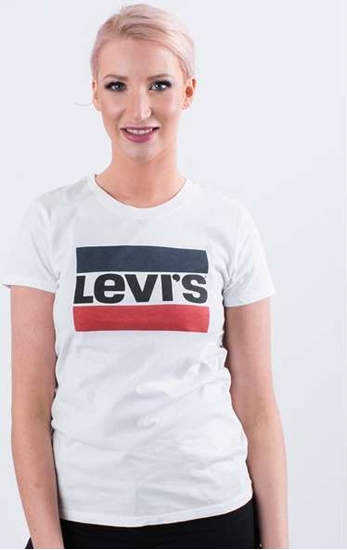 Picture of Levi`s THE PERFECT TEE 0297 SPORTSWEAR LOGO WHITE - XS - damskie - biały