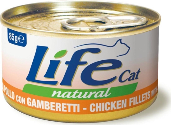 Picture of Life Pet Care LIFE CAT pusz.85g CHICKEN + SHRIMPS FILLETS /24