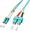 Picture of Lindy 1.0m OM3 LC - SC Duplex fibre optic cable 1 m Turquoise