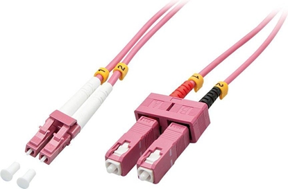 Attēls no Lindy 46365 fibre optic cable 15 m LC SC OM4 Pink