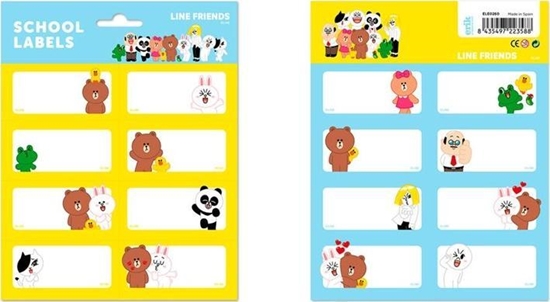 Изображение Line Friends Line Friends - Zestaw naklejek / etykiet 16 szt.