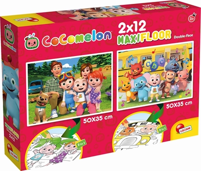 Attēls no Lisciani LISCIANI COCOMELON DWUSTRONNE PUZZLE PODLOGOWE 2X12 EL. CHODŹMY NA SPACER