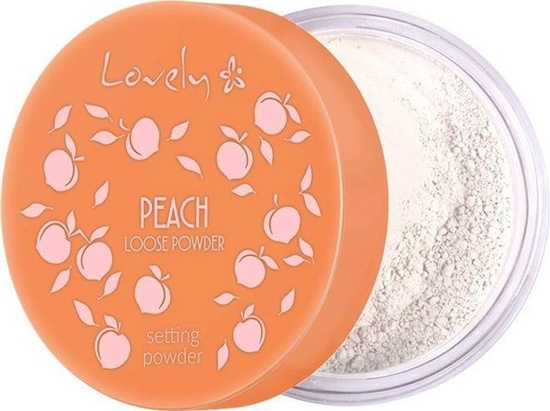 Изображение Lovely Lovely Peach Loose Powder transparentny puder do twarzy o delikatnym brzoskwiniowym kolorze i zapachu 9g