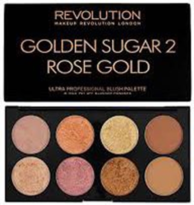 Изображение Makeup Revolution Ultra Blush Palette 8 Zestaw do konturowania twarzy Golden Sugar 2 Rose Gold 13g