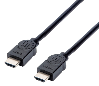 Изображение Manhattan HDMI Cable, 4K@30Hz (High Speed), 1.5m, Male to Male, Black, Equivalent to HDMM150CM, Ultra HD 4k x 2k, Fully Shielded, Gold Plated Contacts, Lifetime Warranty, Polybag