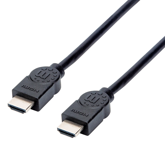 Picture of Manhattan HDMI Cable, 4K@30Hz (High Speed), 1.5m, Male to Male, Black, Equivalent to HDMM150CM, Ultra HD 4k x 2k, Fully Shielded, Gold Plated Contacts, Lifetime Warranty, Polybag