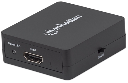 Attēls no Manhattan HDMI Splitter 2-Port , 1080p, Black, Displays output from x1 HDMI source to x2 HD displays (same output to both displays), USB-A Powered (cable included, 0.7m), Three Year Warranty, Retail Box