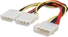 Picture of Manhattan Power Y Cable, 5.25" Male to dual 5.25" Female, 4-pin Molex, 20cm, Lifetime Warranty, Polybag