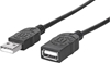 Picture of Manhattan USB-A to USB-A Extension Cable, 1.8m, Male to Female, 480 Mbps (USB 2.0), Equivalent to Startech USBEXTAA6BK, Hi-Speed USB, Black, Lifetime Warranty, Polybag