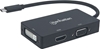 Picture of Manhattan USB-C Dock/Hub, Ports (x3): DVI-I, HDMI and VGA Ports, Note: Only One Port can be used at a time, External Power Supply Not Needed, Cable 10cm, Black, Three Year Warranty, Blister