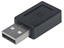 Изображение Manhattan USB-C to USB-A Adapter, Female to Male, 480 Mbps (USB 2.0), Hi-Speed USB, Black, Lifetime Warranty, Polybag