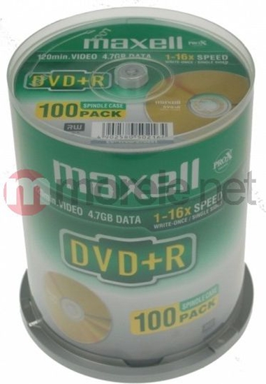 Изображение Maxell DVD+R 4.7 GB 16x 100 sztuk (275641.30.GB)