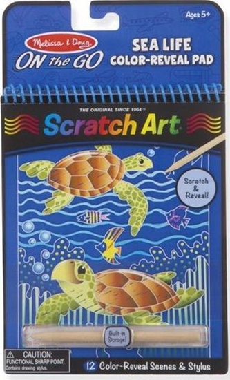 Picture of MELISSA Zdrapywanka Tęczowe karteczki Scratch Art Sea Life 19149