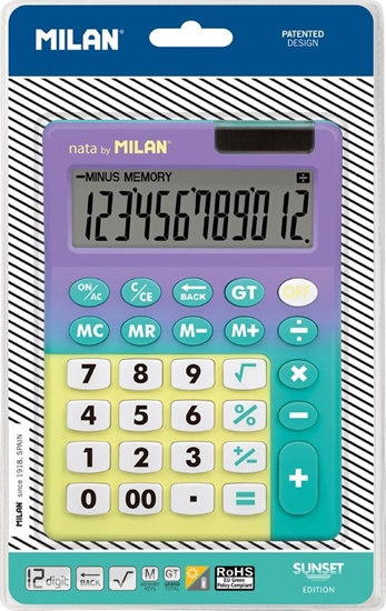 Picture of Kalkulator Milan KALKULATOR Z DUŻYMI KLAWISZAMI MILAN SUNSET FIOLETOWY NA BLISTRZE