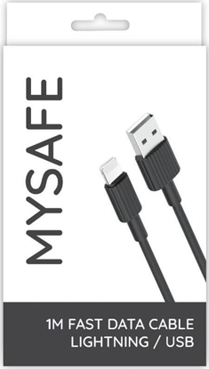 Picture of Kabel USB Mysafe USB-A - Lightning 1 m Czarny (5904208506102)