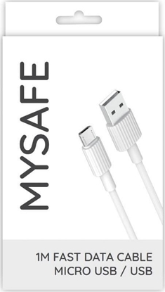 Picture of Kabel USB Mysafe USB-A - microUSB 1 m Biały (5904208506065)