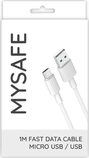 Изображение Kabel USB Mysafe USB-A - microUSB 1 m Biały (5904208506065)