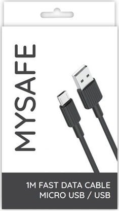 Picture of Kabel USB Mysafe USB-A - microUSB 1 m Czarny (5904208506034)