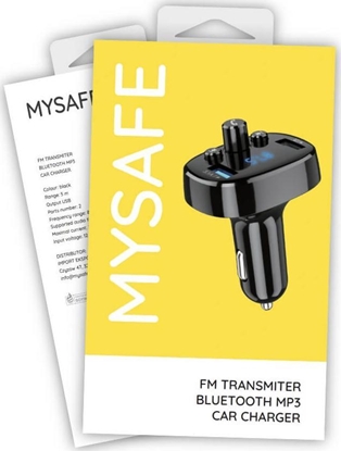 Изображение Transmiter FM Mysafe MYSAFE TRANSMITER ŁADOWARKA FMCAR CZARNY