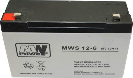 Picture of MW Power Pb 6V 12Ah bezobsługowy (waga 1.55kg, prąd ład. 4A, prąd rozład. 135A)