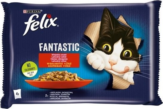 Изображение Nestle FELIX sasz.4x85g FANTASTIC KRÓLIK, JAGNIĘCINA w galaretce /12