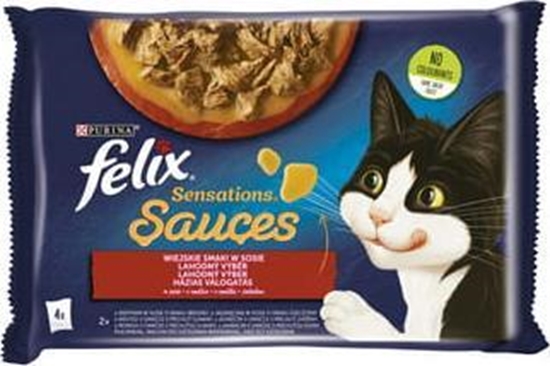 Изображение Nestle FELIX sasz.4x85g SENSATIONS SAUCES WIEJSKIE SMAKI w sosie /12