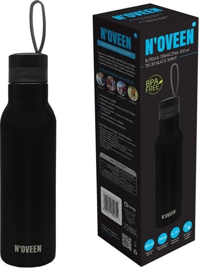 Изображение Noveen Butelka Termiczna NOVEEN TB130 Black Shiny 500 ml