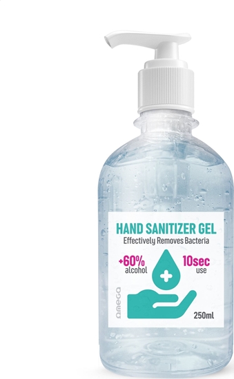 Picture of Omega OMEGA HAND SANITIZER 250ML BOTTLE WITH PUMP +60% ALCOHOL[45318]