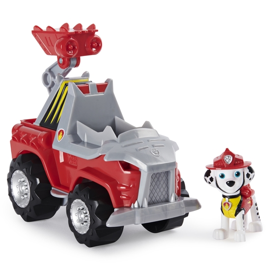 Изображение PAW Patrol , Dino Rescue Marshall’s Deluxe Rev Up Vehicle with Mystery Dinosaur Figure