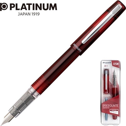 Picture of Platinum Pióro wieczne Platinum Prefounte Crimson Red, M, w plastikowym opakowaniu, na blistrze, bordowe