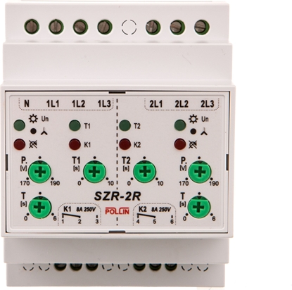 Picture of Pollin Sterownik samoczynnego załączania rezerwy z regulacją styk 2x1P 8A 250V/ SZR-2R