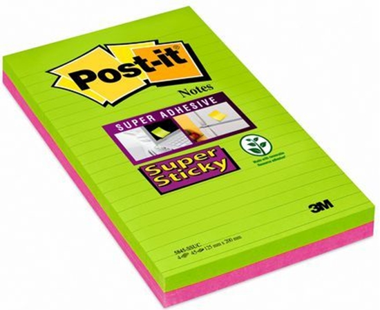 Picture of Post-it Notes SUPER STICKY ULTRA 5845-SSUC 125x200mm, 45k linia, opakowanie 4 sztuki