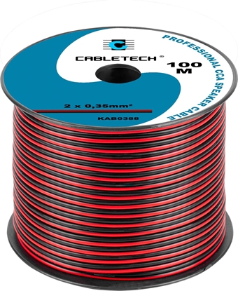 Picture of Przewód Cabletech Kabel głośnikowy CCA 0.35mm czarno-czerwony