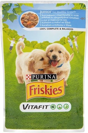 Picture of Purina Friskies Vitafit Junior z kurczakiem i marchewką w sosie 100g - 7613035340046