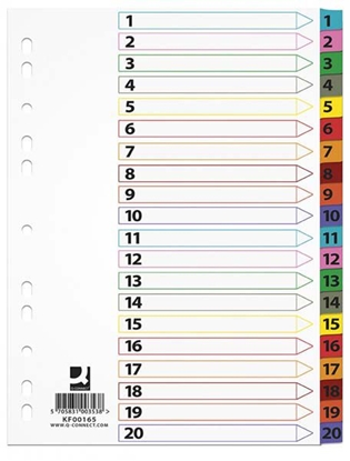 Picture of Q-Connect Przekładki kartonowe Mylar A4, 1-20 (KF00165)