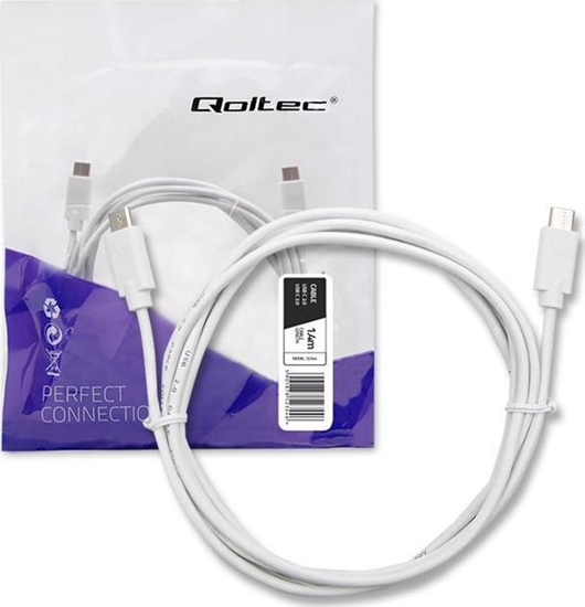 Picture of Kabel USB Qoltec USB-C - USB-C 1.4 m Biały (52344)