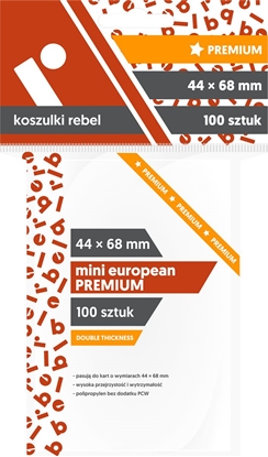 Attēls no Rebel Koszulki na karty Rebel (44x68 mm) "Mini European Premium", 100 sztuk