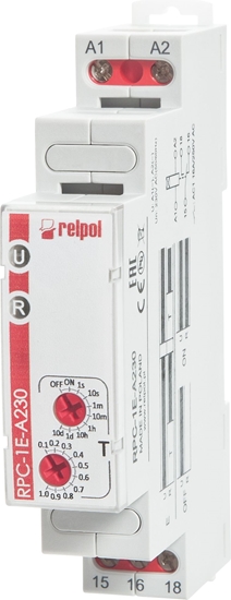 Picture of Relpol Przekaźnik czasowy 1P 1sek-10dni 230V AC 50/60 Hz opóźnione załączenie RPC-1E-A230 (863210)