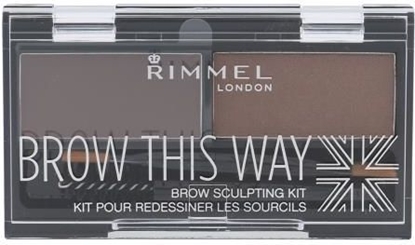 Изображение Rimmel  Brow This Way Scuplting Kit Cień do brwi 002 Medium Brown 2.4g