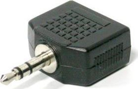 Изображение Adapter AV Rozgałęziacz, Audio, Jack (3,5mm) 2x F-Jack (3,5mm) M, 0, stereo, czarna